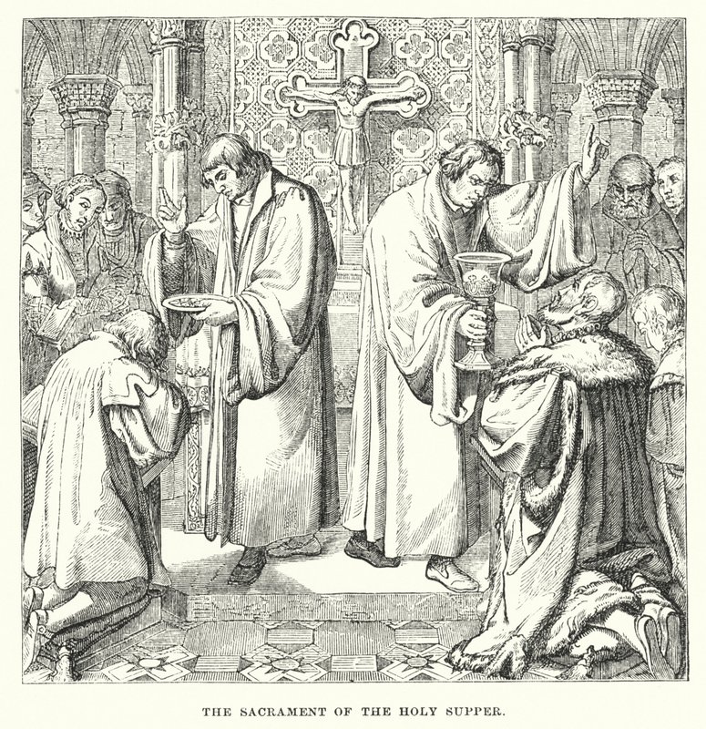 Le sacrement de la Sainte Cène (gravure) - European School