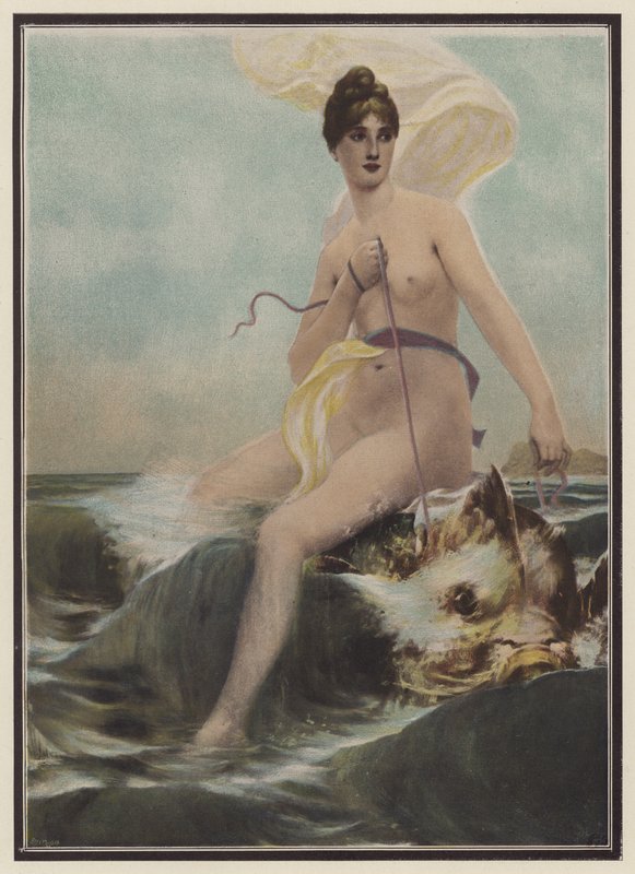 Thétis, nymphe de la mer dans la mythologie grecque (lithographie couleur) - European School