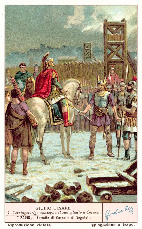 Vercingétorix remettant son épée à Jules César après le siège d