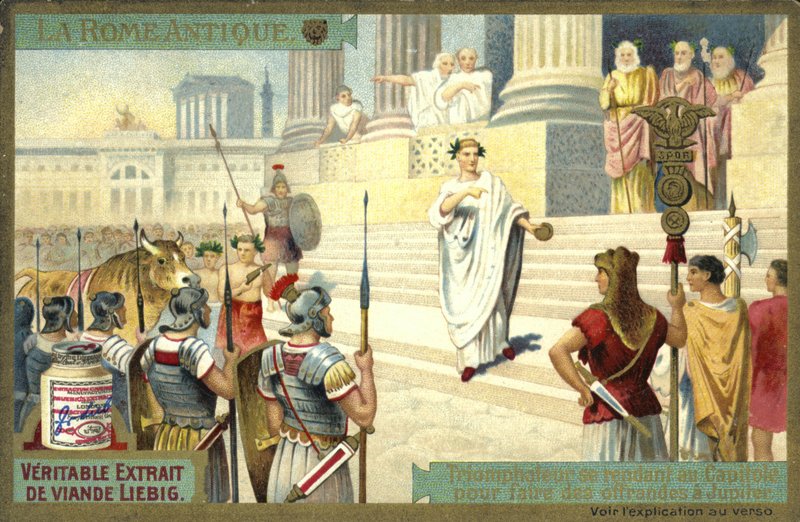 Victor visitant le Capitole pour faire des offrandes à Jupiter, Rome antique - European School
