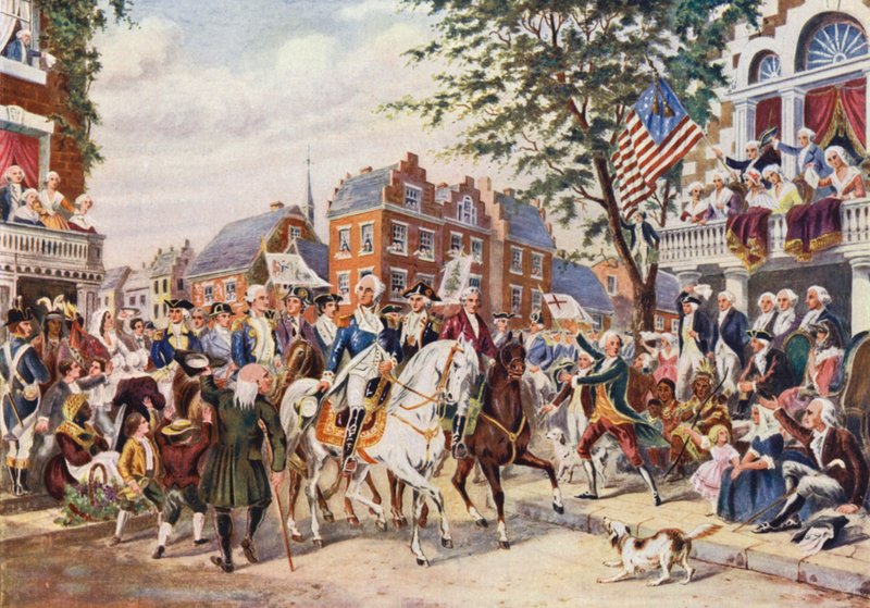 Entrée de Washington à New York (lithographie couleur) - European School