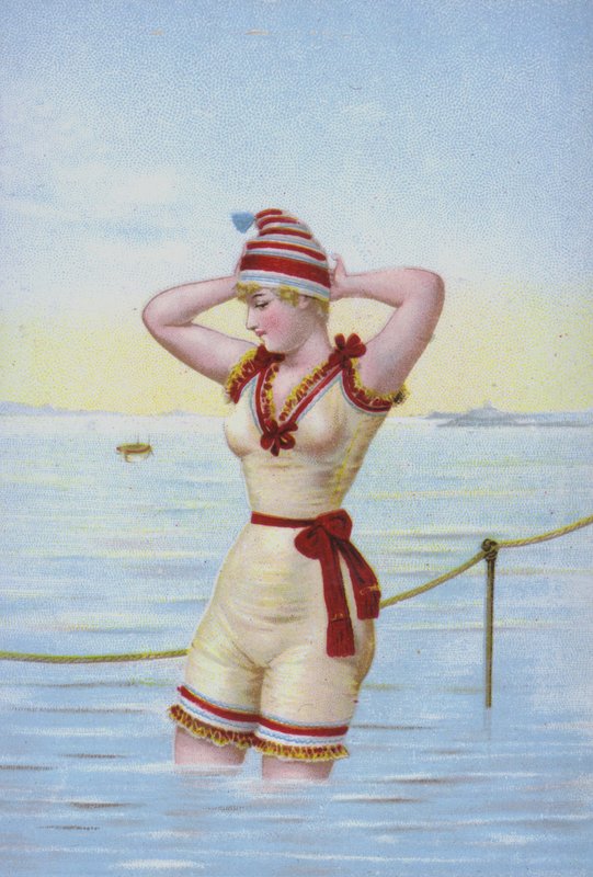 Femme se baignant au bord de la mer - European School