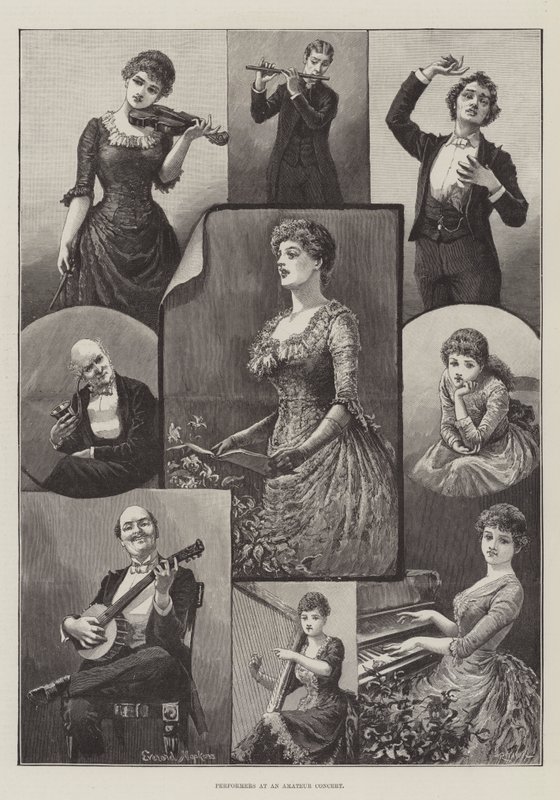 Artistes à un concert amateur - Everard Hopkins