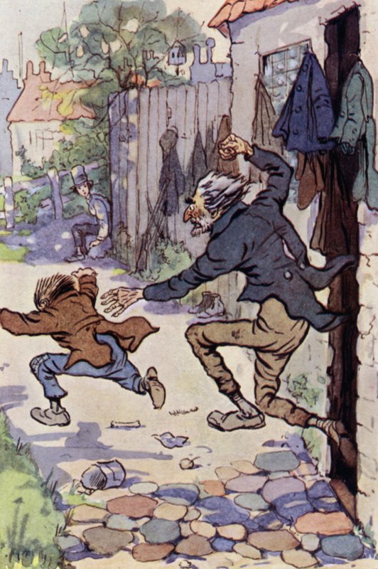 Illustration pour David Copperfield (lithographie en couleur) - F. M. B. Blaikie