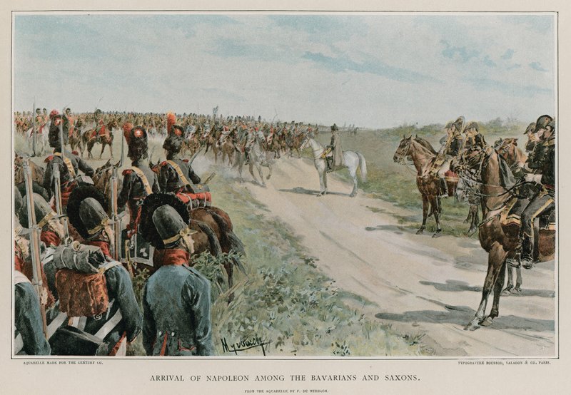 Arrivée de Napoléon parmi les Bavarois et les Saxons - Felicien baron de Myrbach Rheinfeld