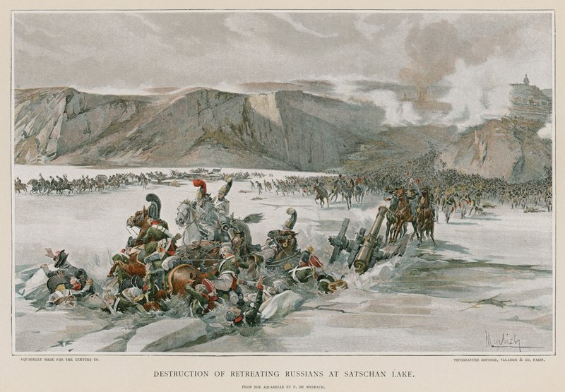 Destruction des Russes en retraite au lac Satschan - Felicien baron de Myrbach Rheinfeld