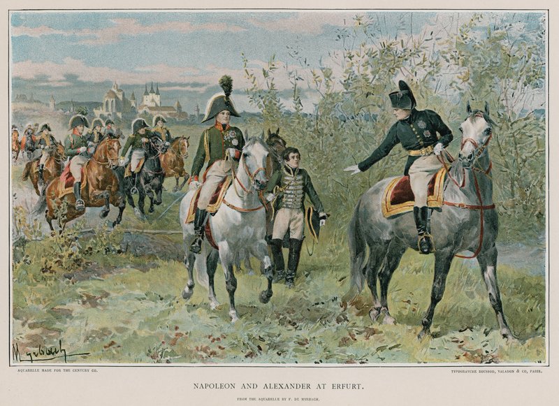 Napoléon et Alexandre à Erfurt - Felicien baron de Myrbach Rheinfeld