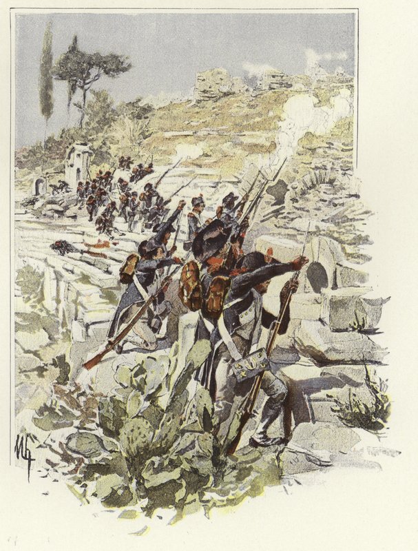 Soldats parmi les ruines de Nicopolis - Felicien baron de Myrbach Rheinfeld