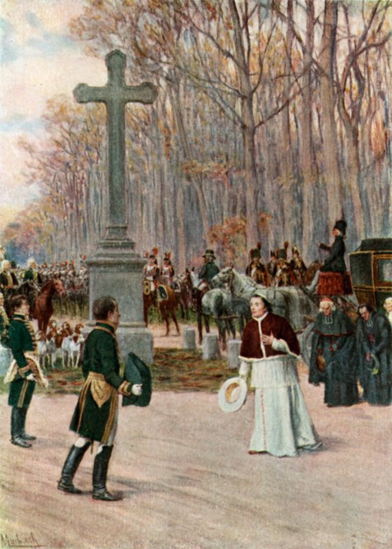 La rencontre de Napoléon et du Pape à Fontainebleau - Felicien baron de Myrbach Rheinfeld