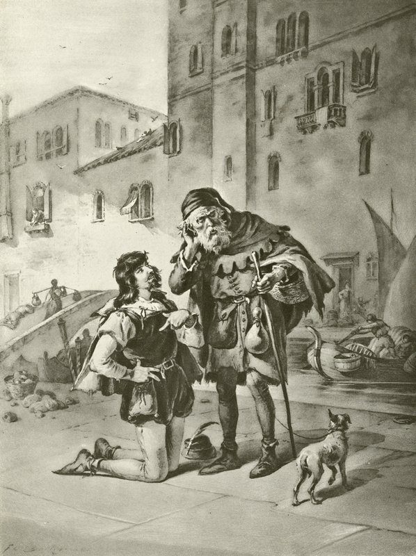 Le Marchand de Venise. Acte II, Scène II - Felix Octavius Carr Darley