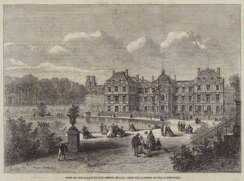 Vue du Palais du Sénat français, depuis les jardins du Luxembourg - Felix Thorigny