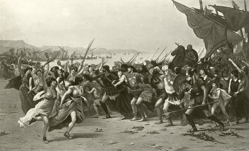 Les vainqueurs de Salamine (gravure) - Fernand Cormon