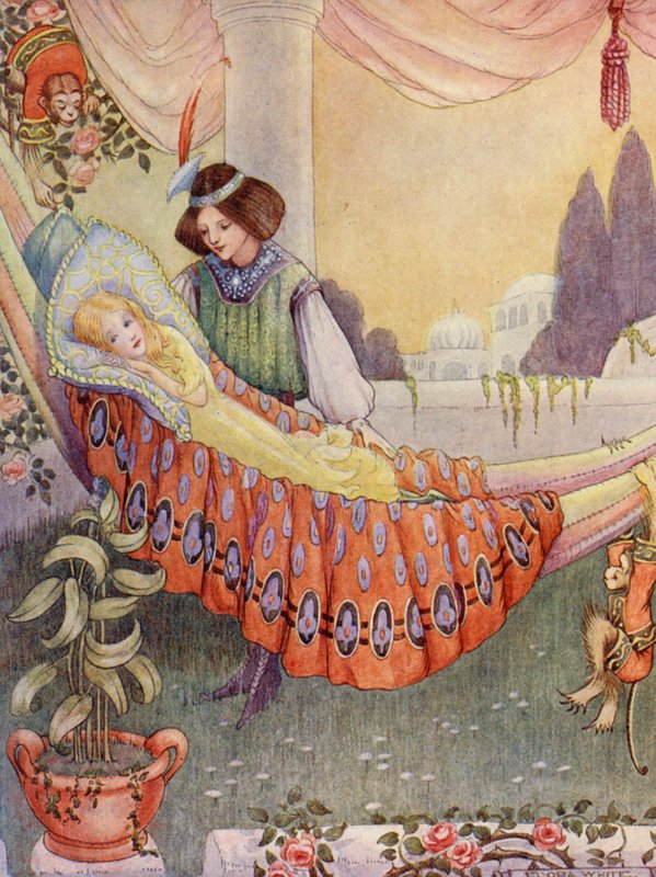 La princesse mit les jeunes filles dans des hamacs - Flora White