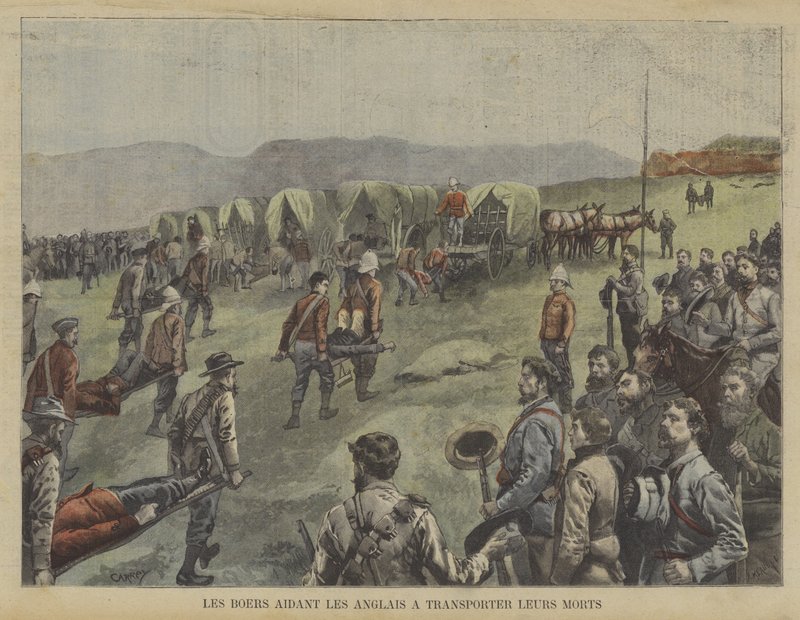 Boers aidant les Britanniques à déplacer leurs morts du champ de bataille - Fortune Louis Meaulle