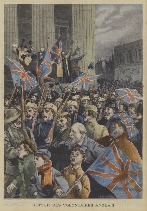 Soldats de la City of London Imperial Volunteers défilant à Londres à leur retour de la guerre des Boers - Fortune Louis Meaulle
