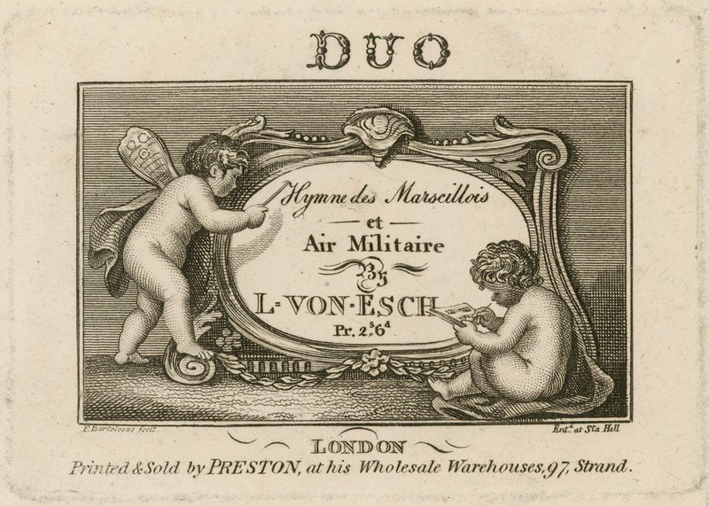 Page de titre pour Hymne des Marscillois et Air Militaire - Francesco Bartolozzi