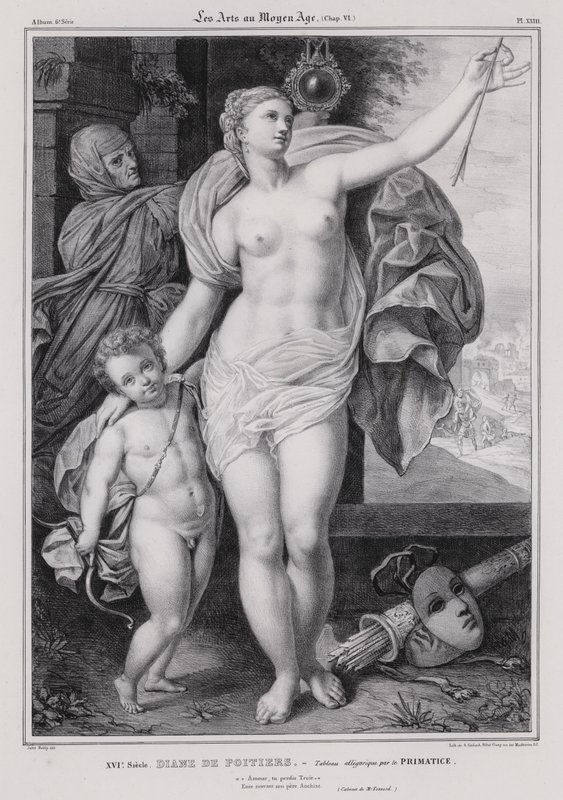 Peinture allégorique de Diane de Poitiers, maîtresse du roi Henri II de France - Francesco Primaticcio