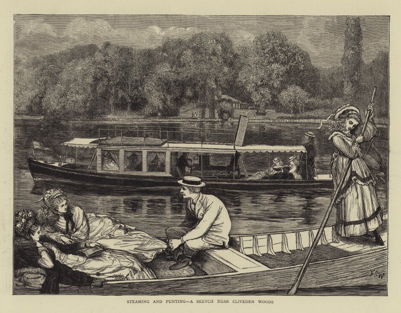 Vapeur et coup de pied, une esquisse près des bois de Cliveden - Francis S. Walker