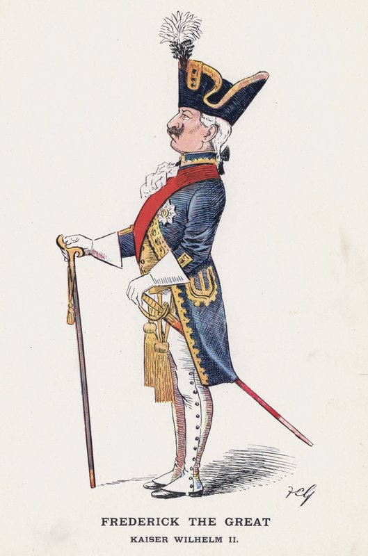 Frédéric le Grand, Kaiser Wilhelm II (lithographie en couleur) - Francis Carruthers Gould