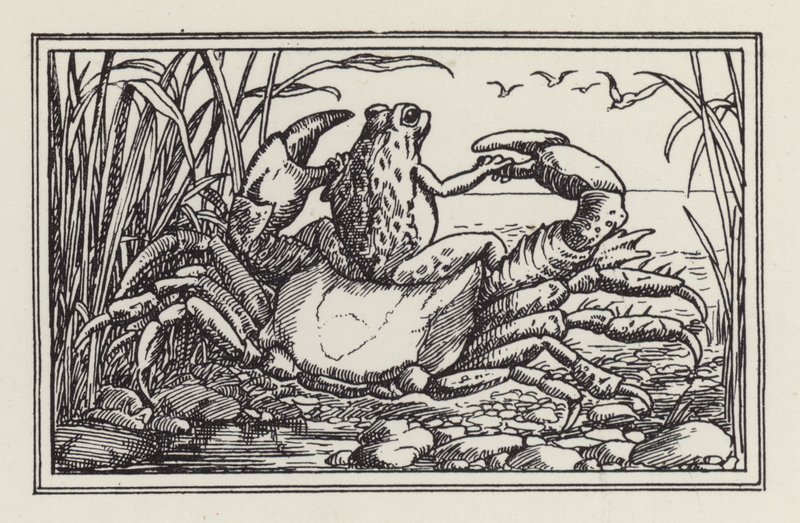 Un autre livre de vers pour les enfants : Crabe et grenouille (litho) - Francis Donkin Bedford