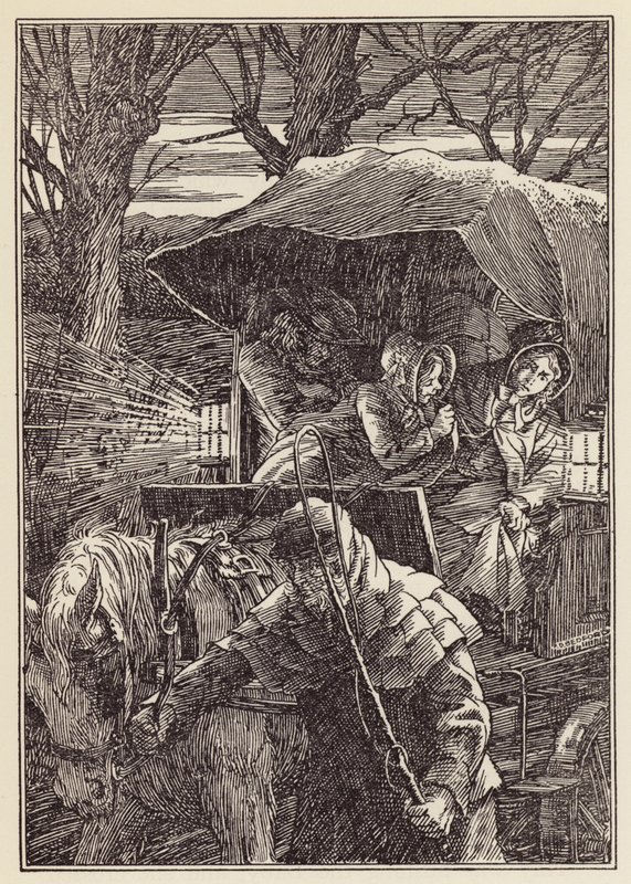 Illustration pour The Cricket on the Hearth de Charles Dickens (lithographie couleur) - Francis Donkin Bedford