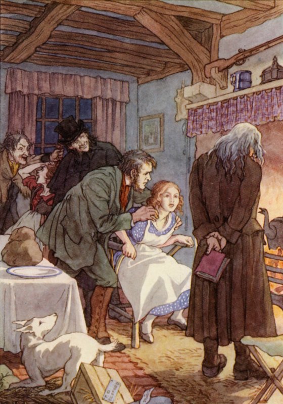 Illustration pour The Cricket on the Hearth de Charles Dickens (lithographie couleur) - Francis Donkin Bedford