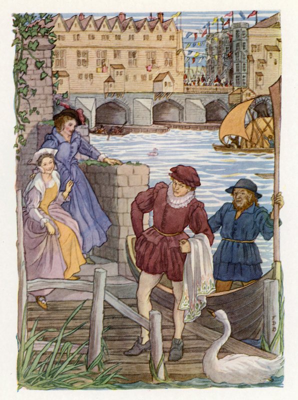 Merrie England : Pont de Londres (lithographie couleur) - Francis Donkin Bedford