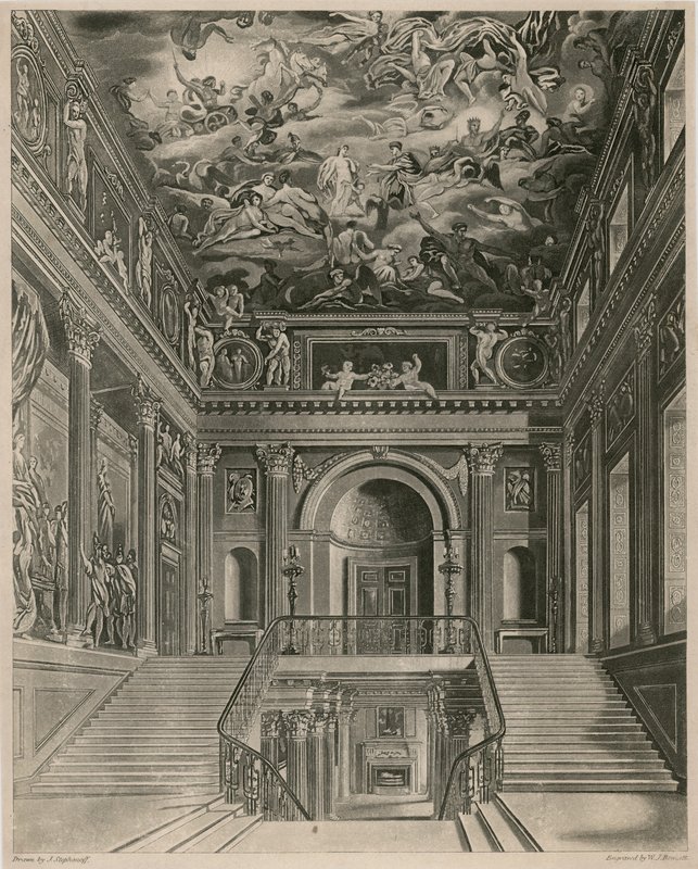 Palais de Buckingham, escalier - Francis Phillip Stephanoff