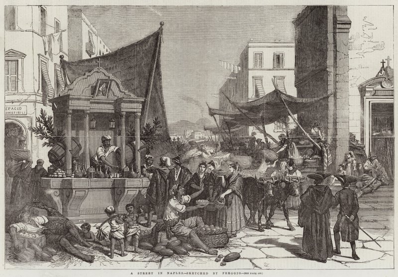 Une rue à Naples - Francois Fortune Antoine Ferogio