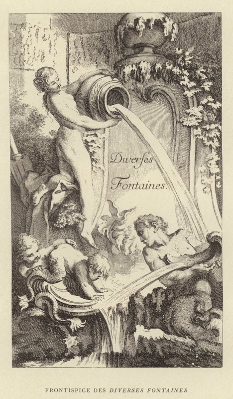 Frontispice des Diverses Fontaines (gravure) - Francois (after) Boucher