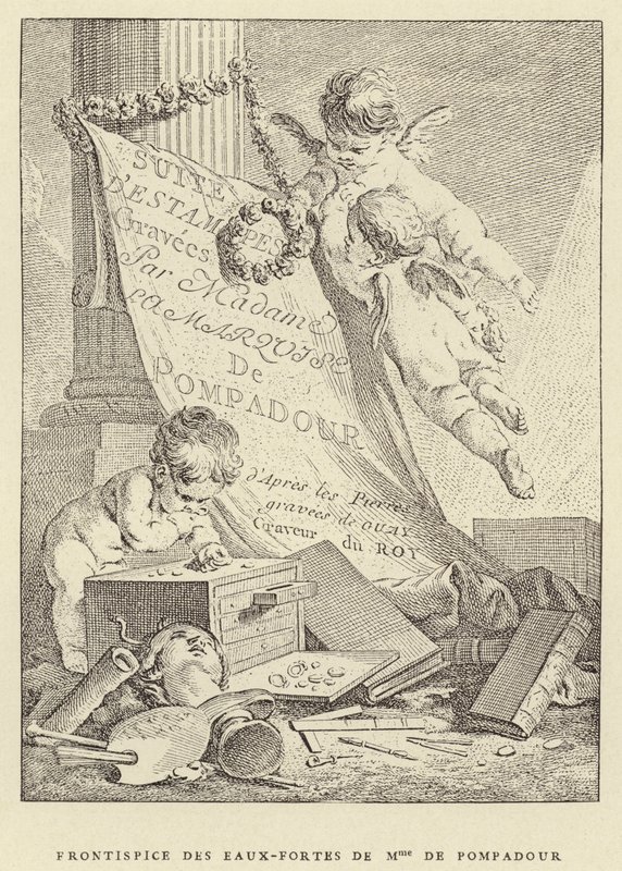 Frontispice des eaux-fortes de Mme de Pompadour - Francois (after) Boucher