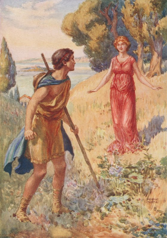 Lycius rencontre Lamia, de Lamia par John Keats - Frank Adams