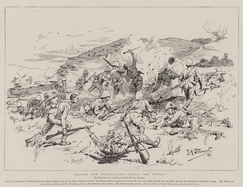 Dublins et Inniskillings traversant le Tugela - Frank Algenon Stewart