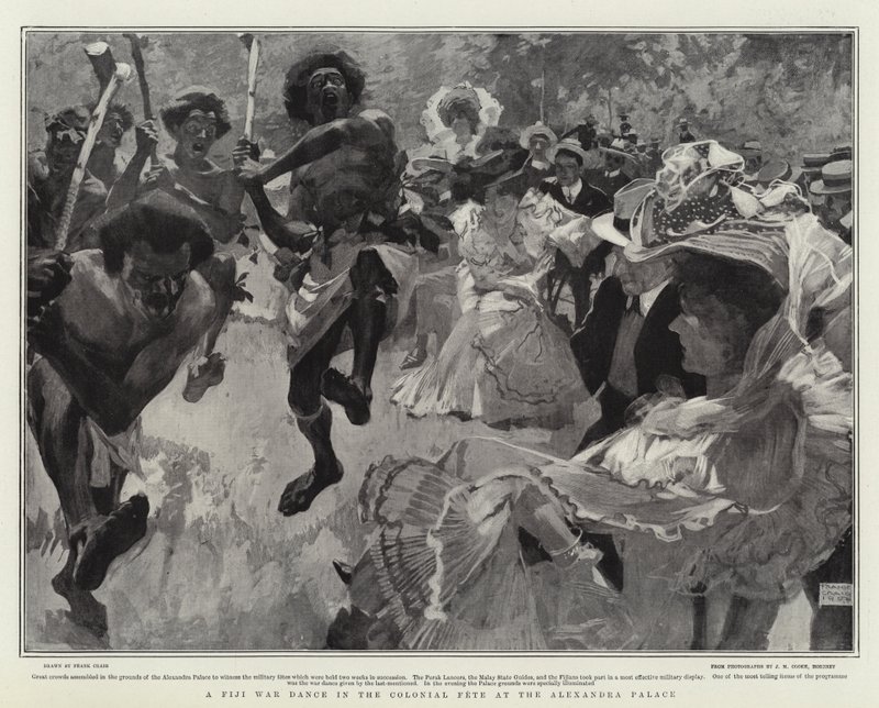 Une Danse de Guerre Fidjienne à la Fête Coloniale au Palais Alexandra - Frank Craig