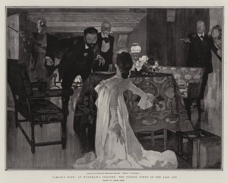 La femme de César au théâtre Wyndham, la scène de clôture du dernier acte - Frank Craig