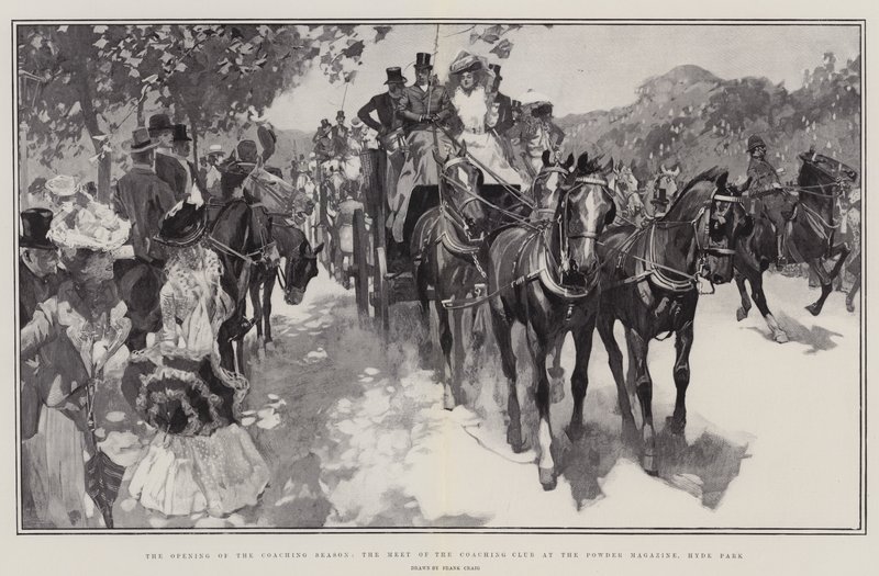 Ouverture de la saison des diligences, la rencontre du Coaching Club au magasin de poudre, Hyde Park - Frank Craig