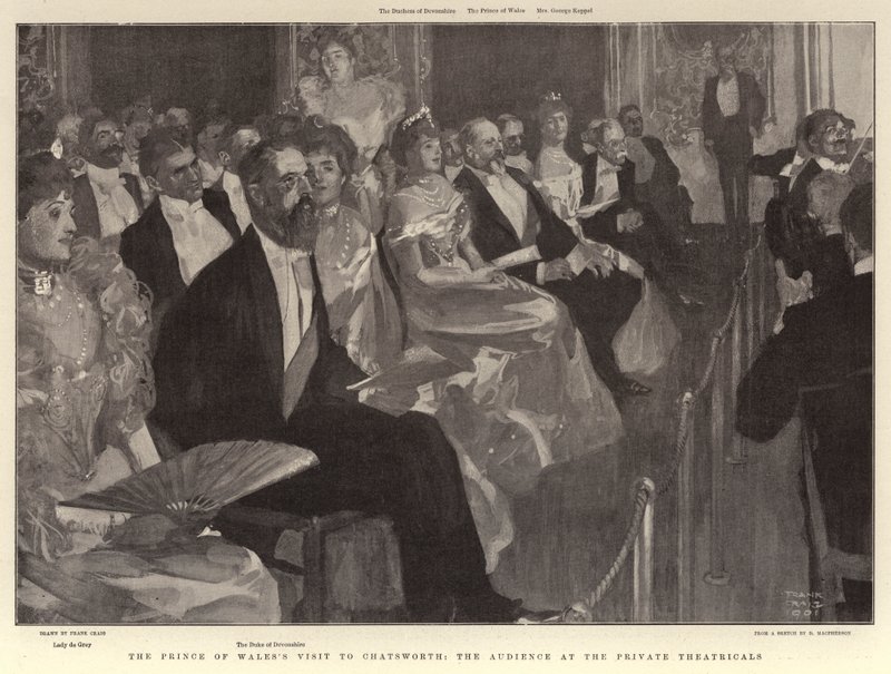 La visite du prince de Galles à Chatsworth, le public aux théâtres privés - Frank Craig