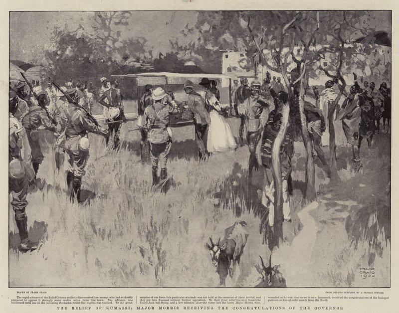 Le soulagement de Kumassi, le major Morris recevant les félicitations du gouverneur - Frank Craig
