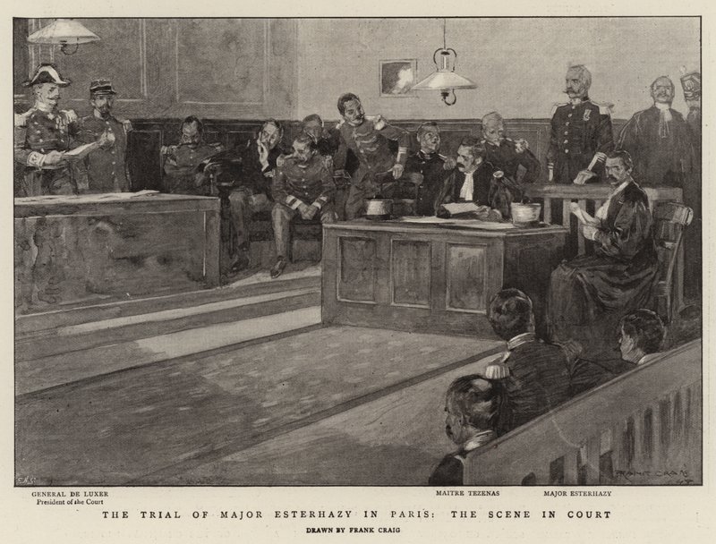 Le procès du major Esterhazy à Paris, la scène au tribunal - Frank Craig