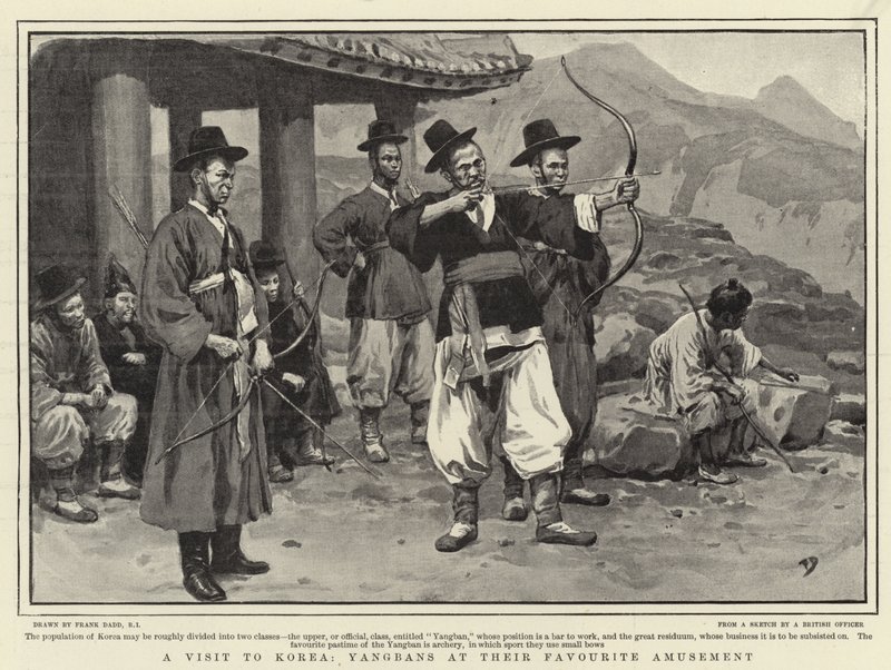 Une visite en Corée, Yangbans à leur amusement favori - Frank Dadd