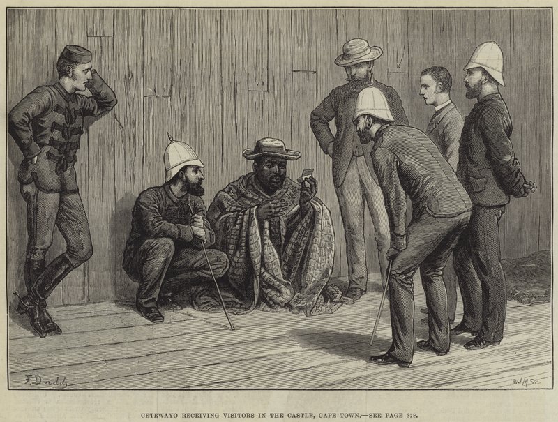 Cetewayo recevant des visiteurs dans le château, Le Cap - Frank Dadd
