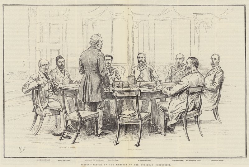 Croquis-portrait des membres de la conférence européenne - Frank Dadd