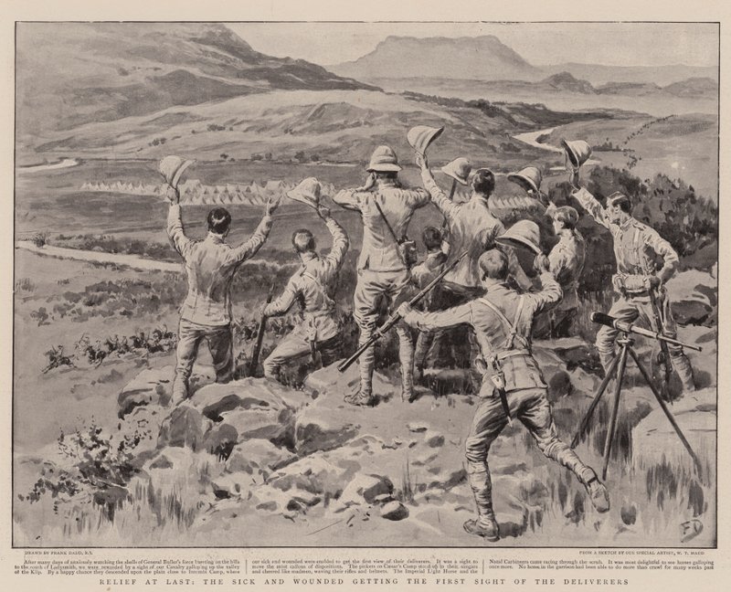 Soulagement enfin, les malades et les blessés aperçoivent les libérateurs - Frank Dadd