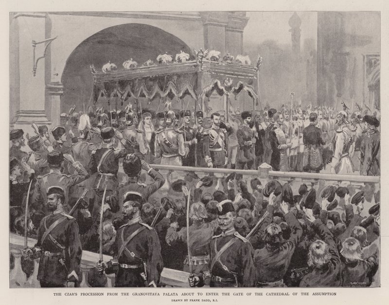 La procession du Tsar depuis le Granovitaya Palata sur le point d