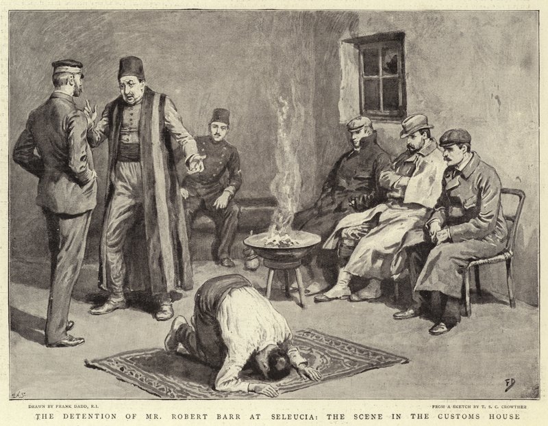 La détention de M. Robert Barr à Séleucie, la scène à la douane - Frank Dadd