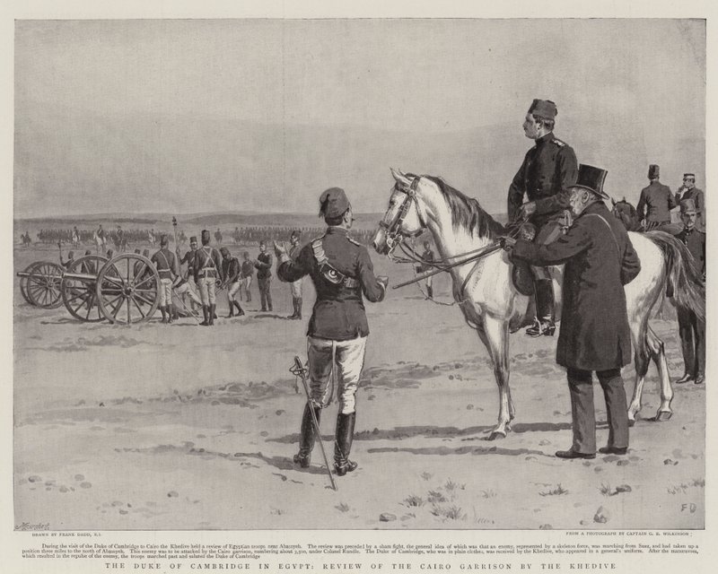 Le Duc de Cambridge en Égypte, Revue de la garnison du Caire par le Khédive - Frank Dadd