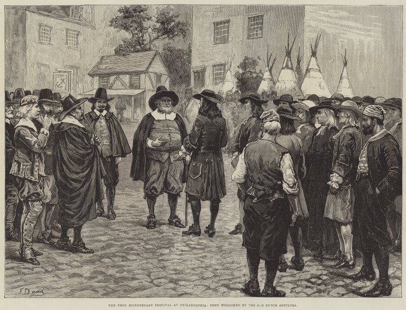 Le festival du bicentenaire de Penn à Philadelphie, Penn accueilli par les anciens colons néerlandais - Frank Dadd