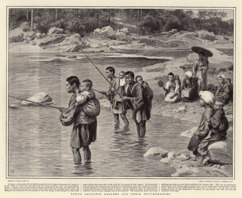 Jeunes pêcheurs japonais et leurs encombrements - Frank Dadd