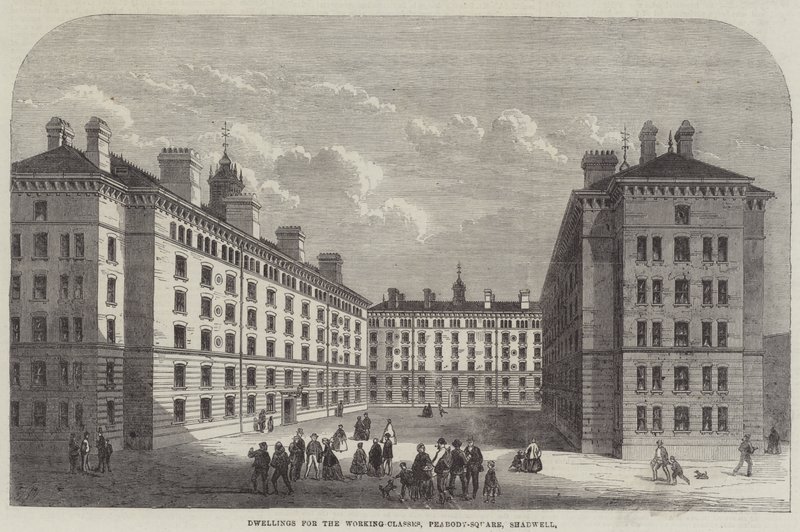 Habitations pour les classes ouvrières, Peabody-Square, Shadwell - Frank Watkins
