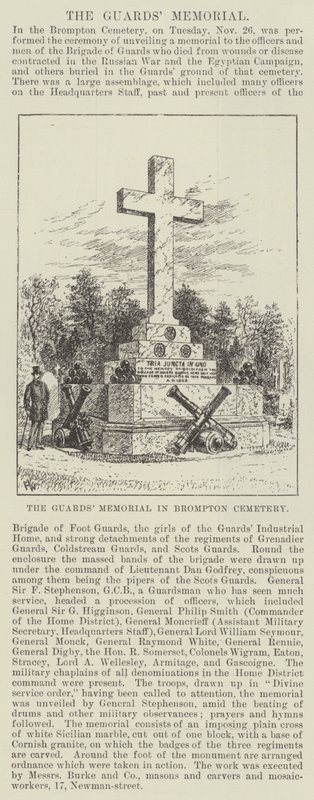 Le mémorial des gardes au cimetière de Brompton - Frank Watkins